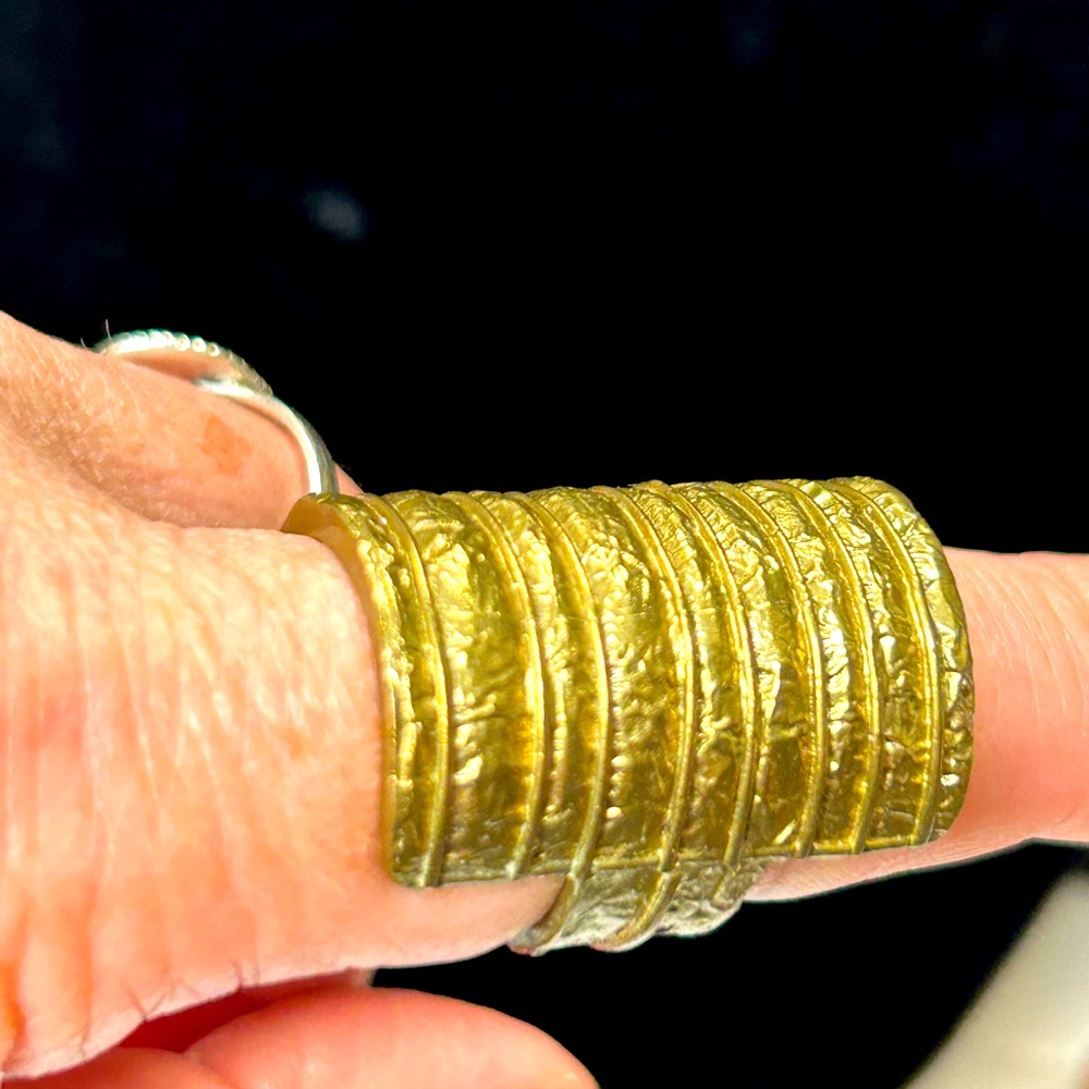 Brass Silpada “Athena”ring Size 9 from India-Beautifully crafted statement ring!